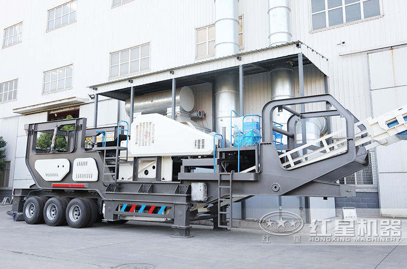 移动建筑垃圾处理设备：车载移动颚破机