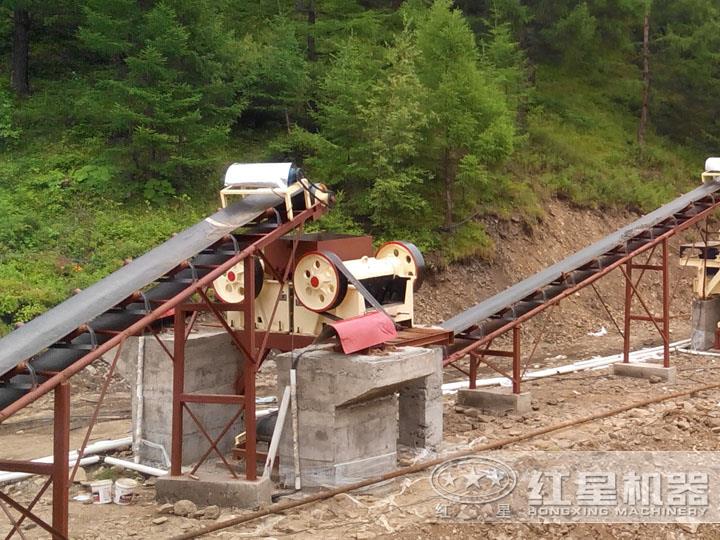 时产80吨石灰石生产线安装现。髡隽狭６